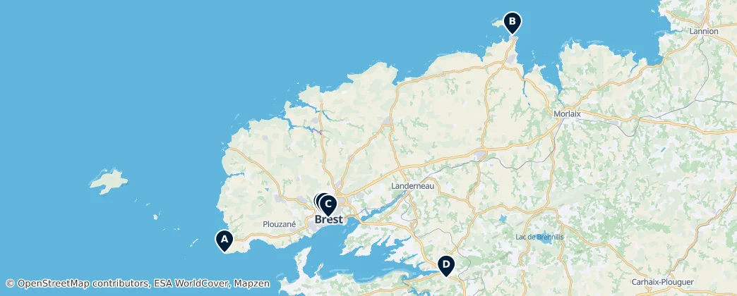 Map of Finistère