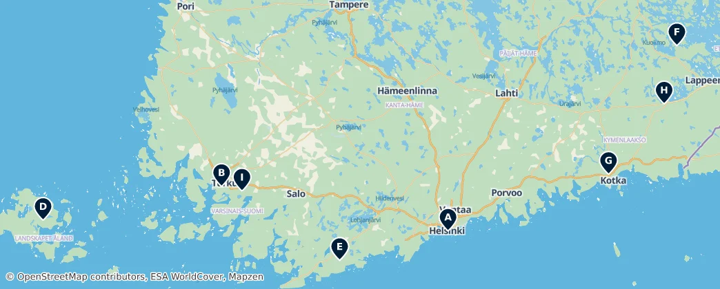 Map of Finlândia