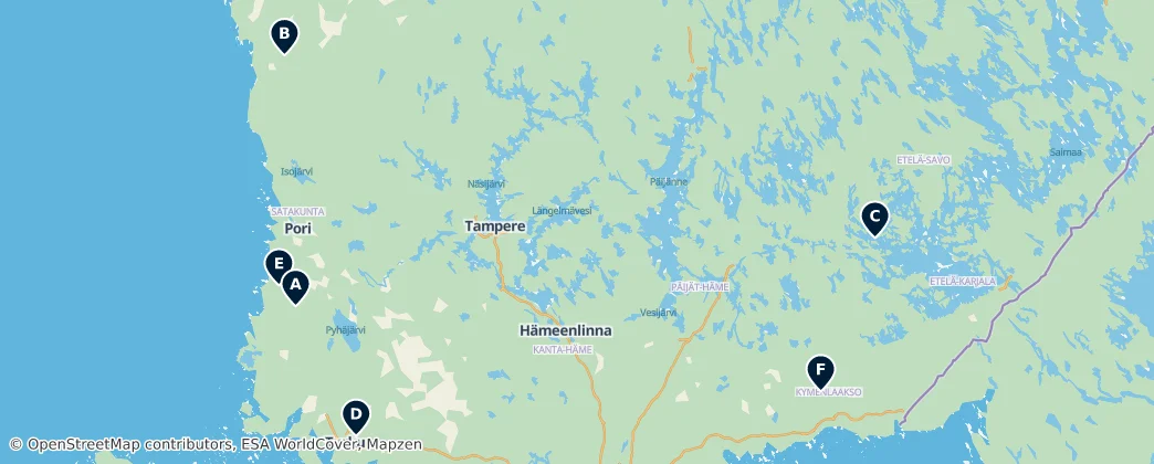 Map of Finlândia