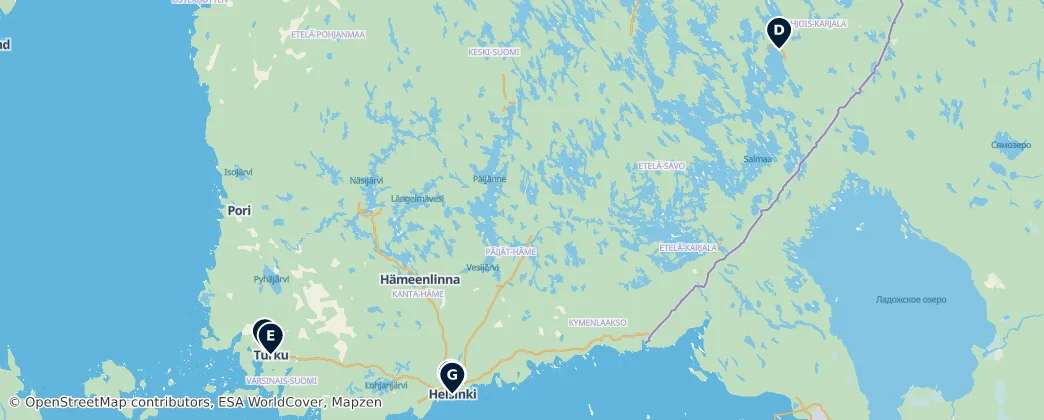 Map of Finlândia