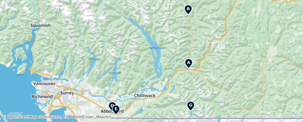 Map of Fraser Valley