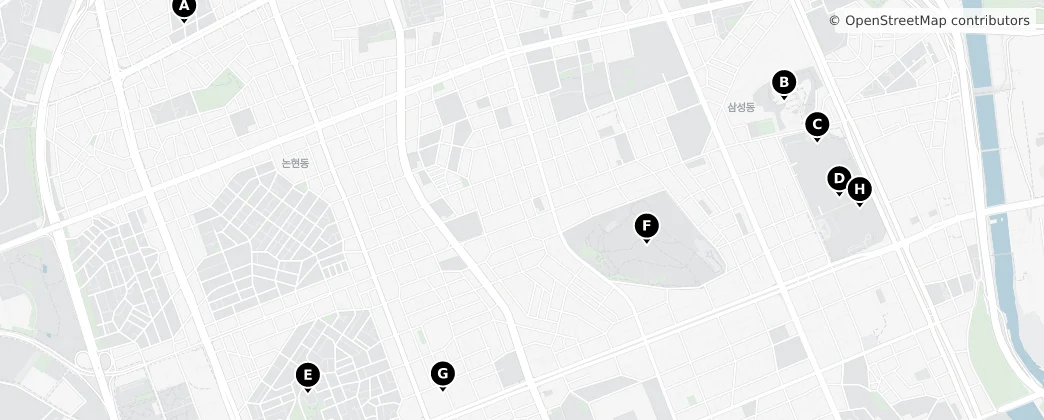 Map of Gangnam-gu