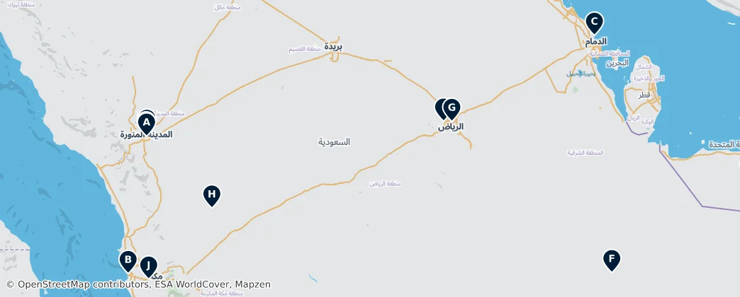 Map of Arábia Saudita