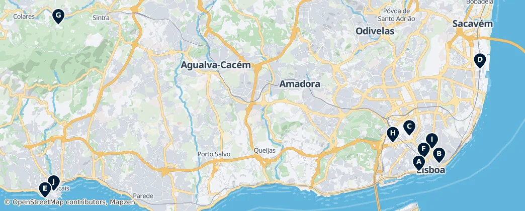 Map of Grande Lisboa