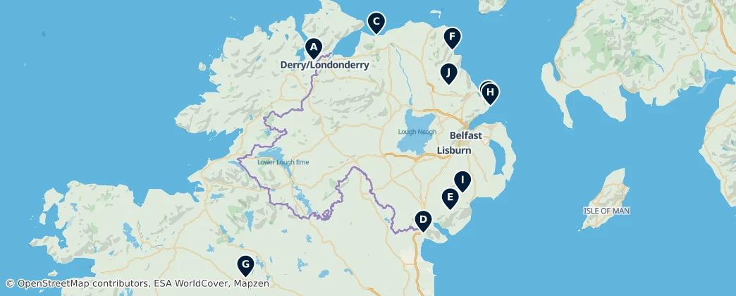 Map of Irlanda do Norte