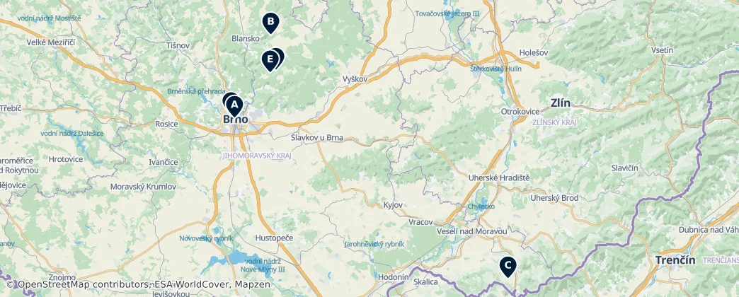 Map of Morávia do Sul