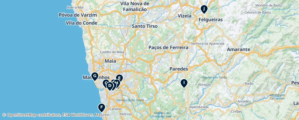 Map of Distrito do Porto