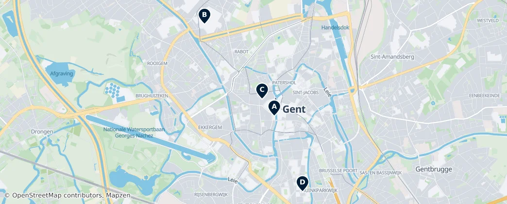Map of Gante