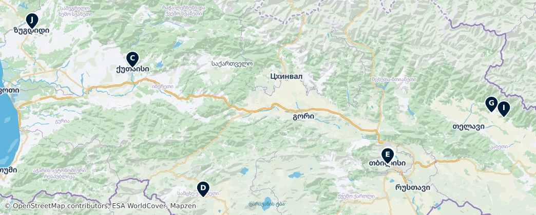 Map of Geórgia