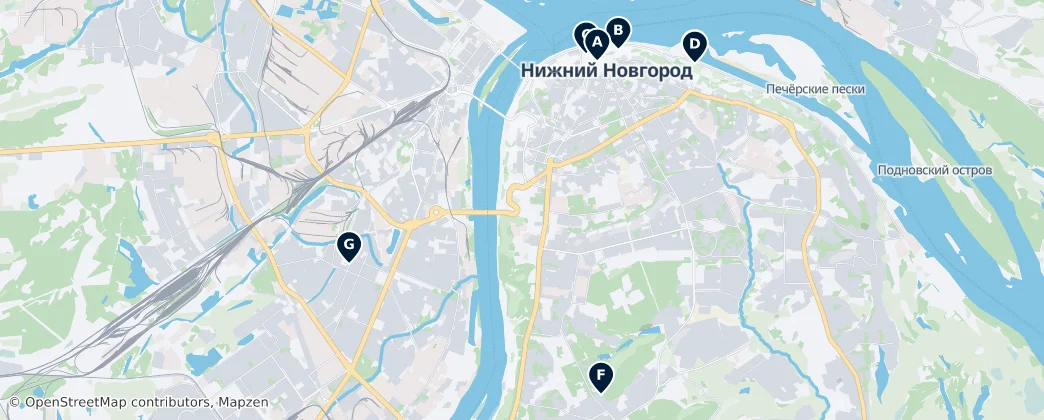 Map of Nijni Novgorod