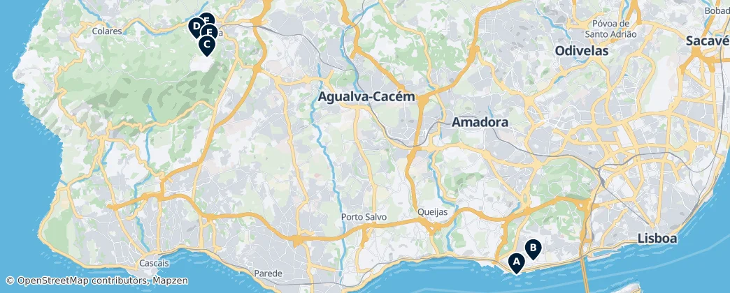Map of Grande Lisboa