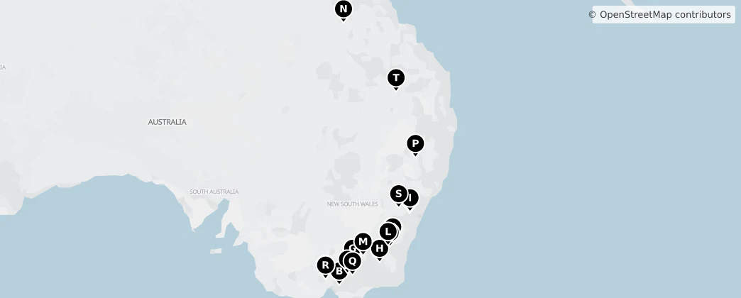 Map of Cordilheira australiana