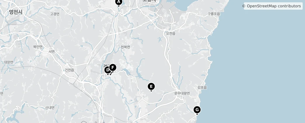Map of Gyeongju