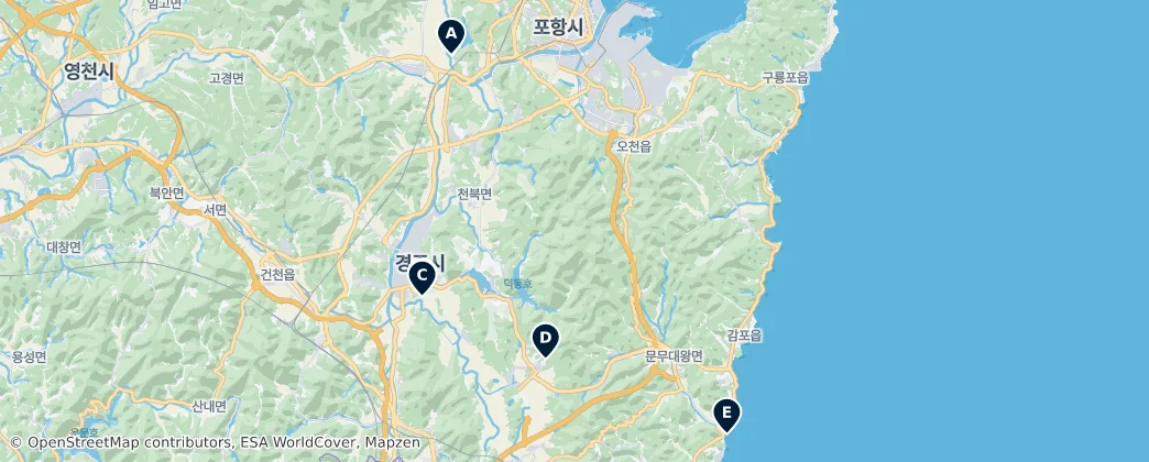 Map of Gyeongsang do Norte