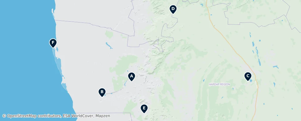 Map of Hardap