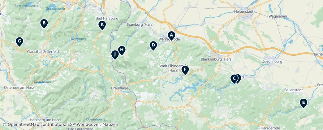 Map of Harz