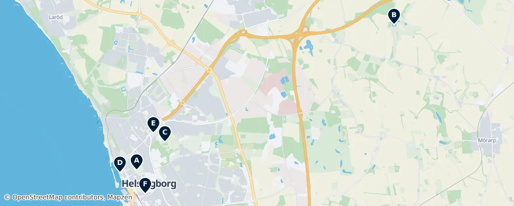 Map of Helsingborg