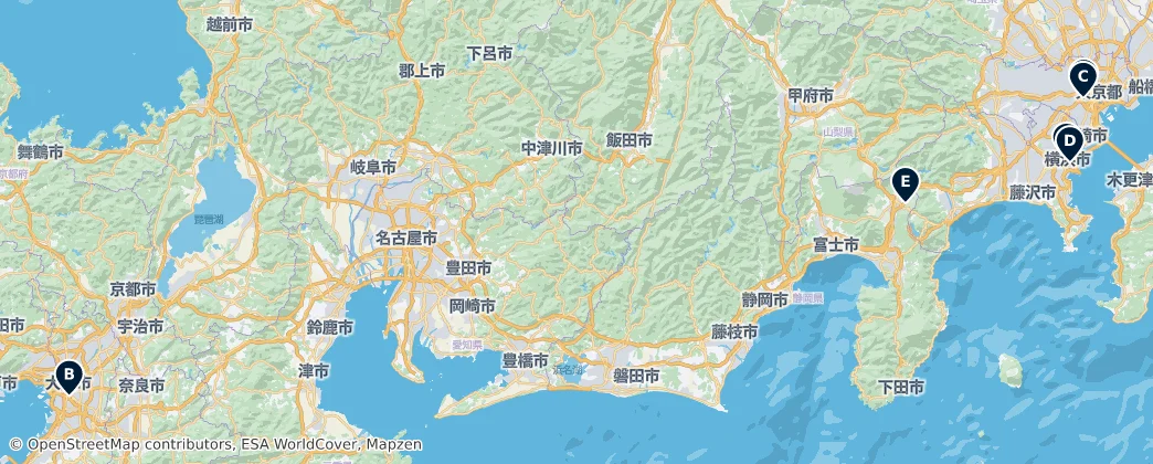 Map of Honshu