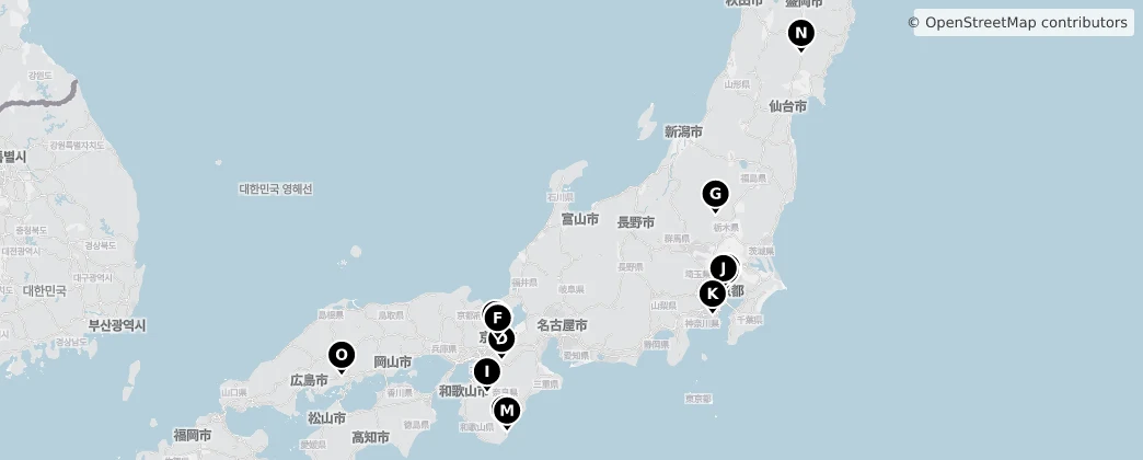 Map of Honshu