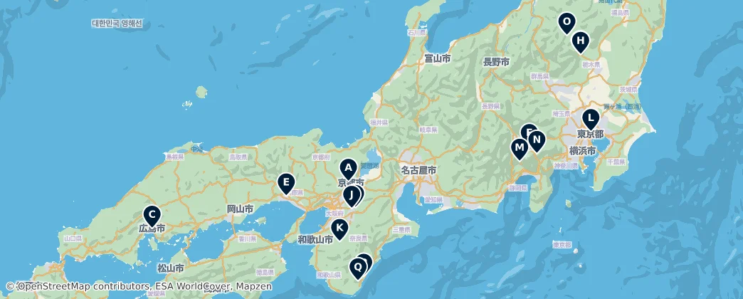 Map of Honshu