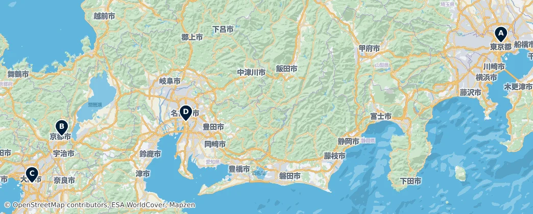 Map of Honshu