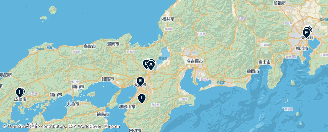Map of Honshu