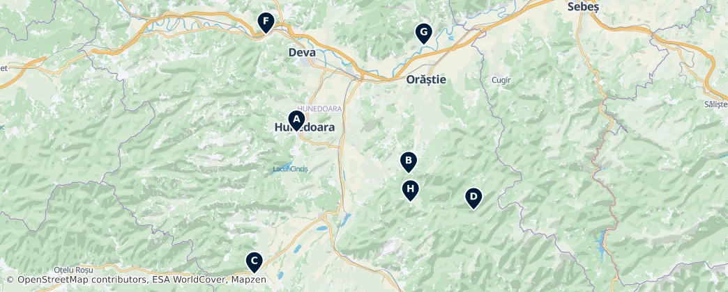 Map of Hunedoara