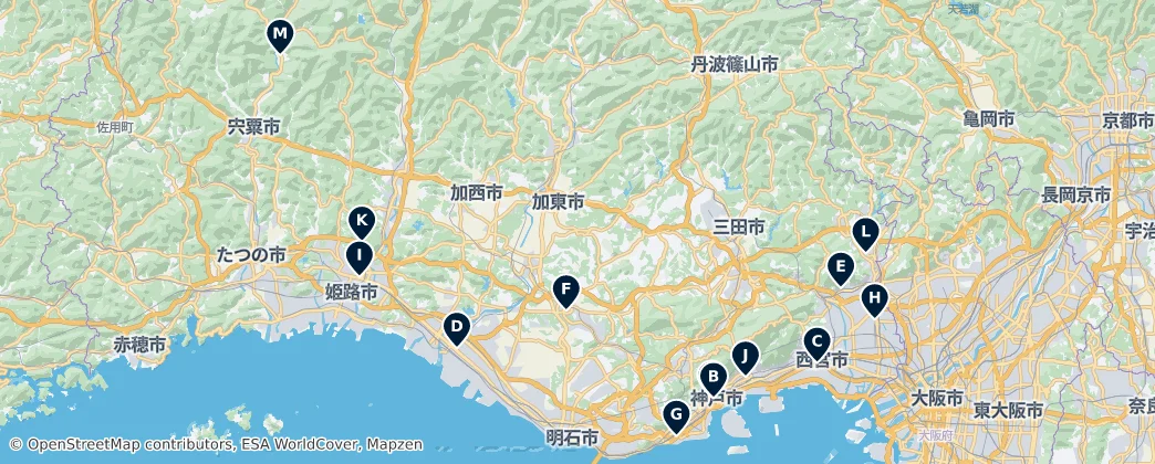 Map of Hyogo