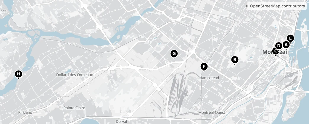 Map of Île de Montréal
