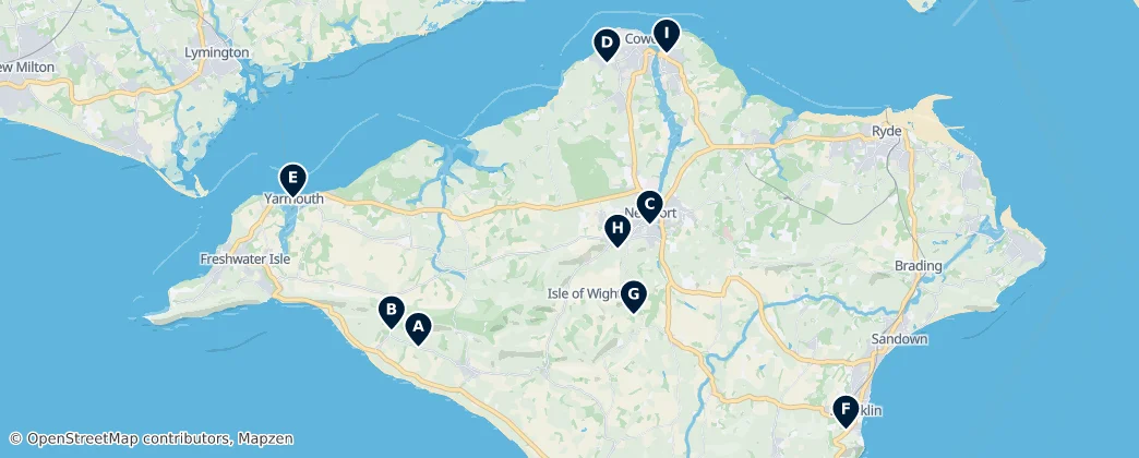 Map of Ilha de Wight