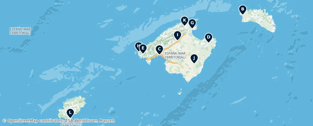 Map of Ilhas Baleares
