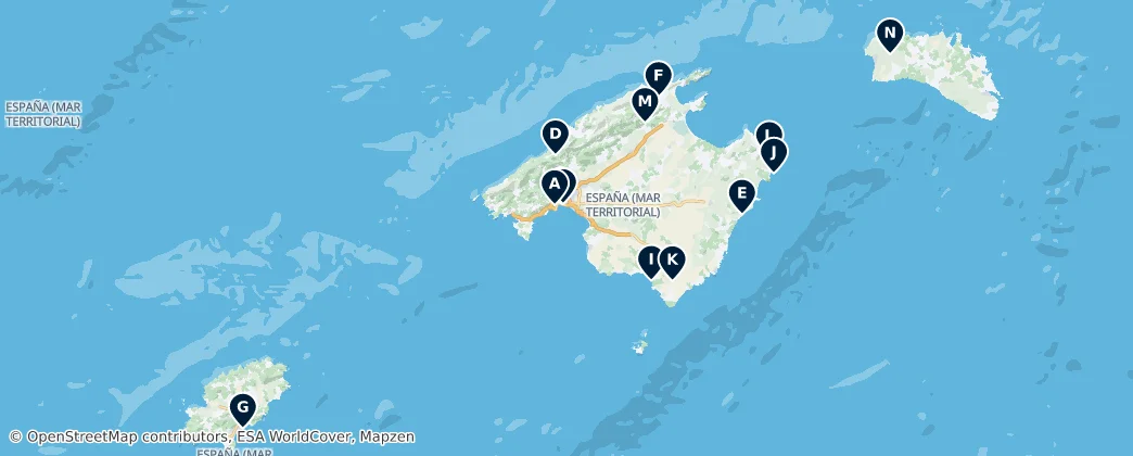 Map of Ilhas Baleares