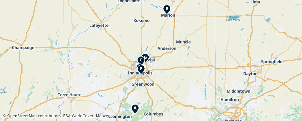 Map of Indiana