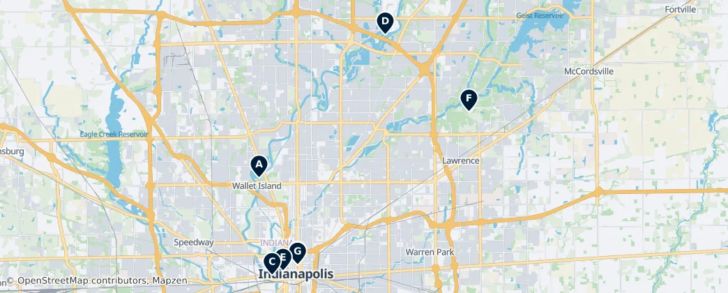 Map of Indianápolis
