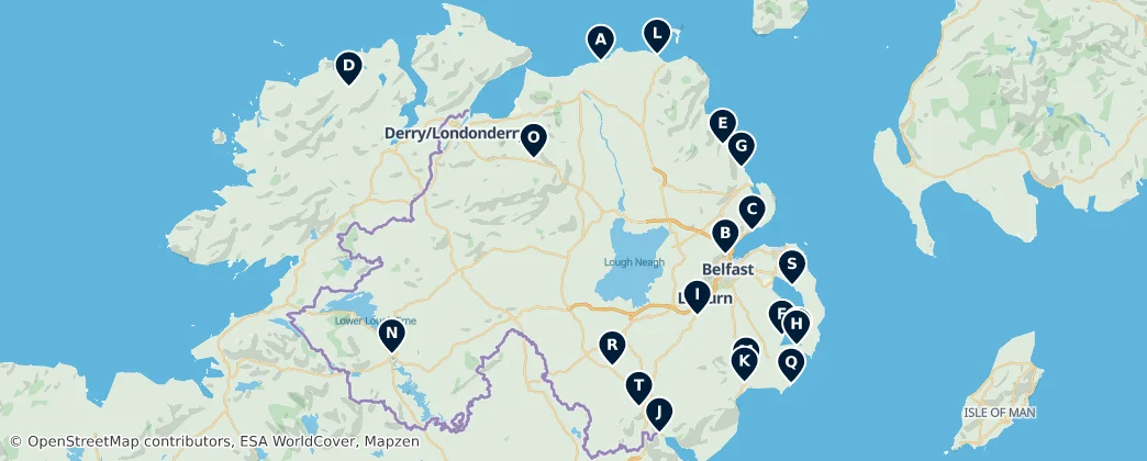 Map of Irlanda do Norte