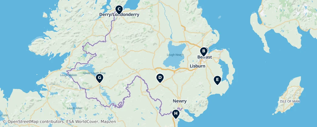 Map of Irlanda do Norte