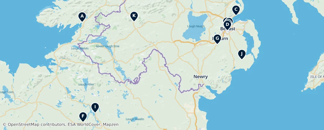 Map of Irlanda do Norte