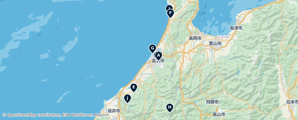 Map of Ishikawa Prefecture