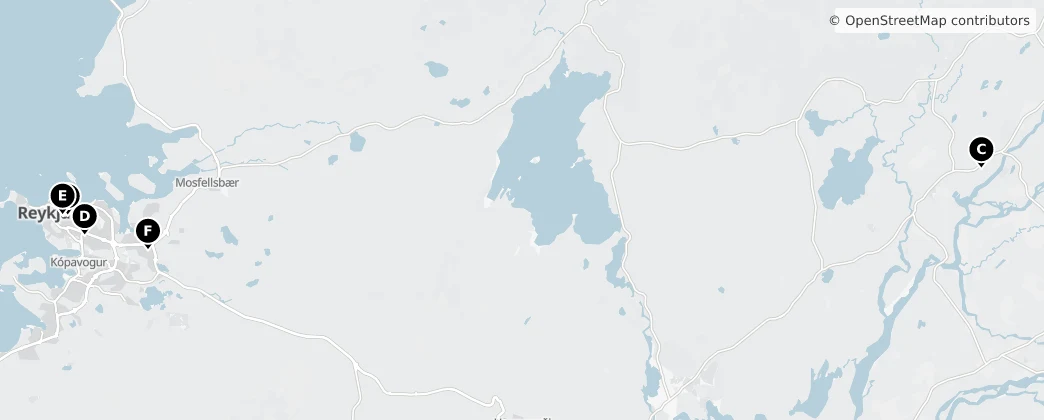 Map of Islândia