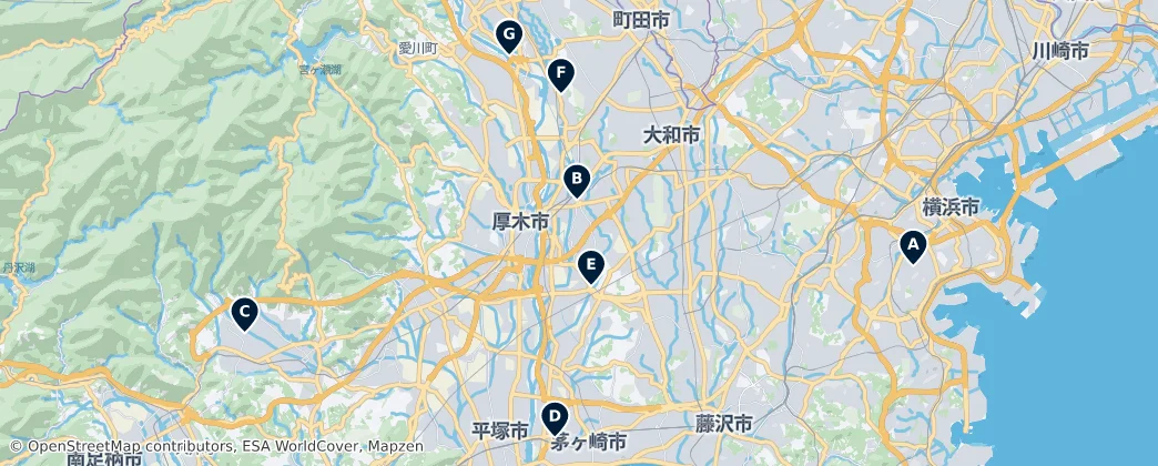 Map of Kanagawa