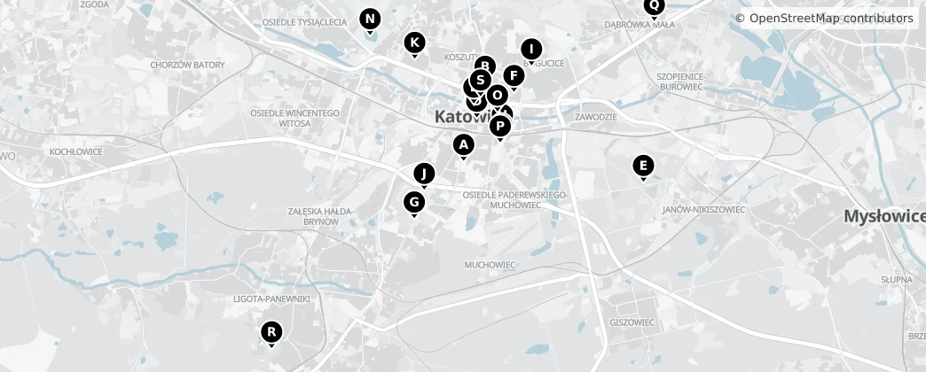 Map of Katowice