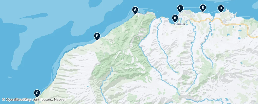 Map of Condado de Kauai