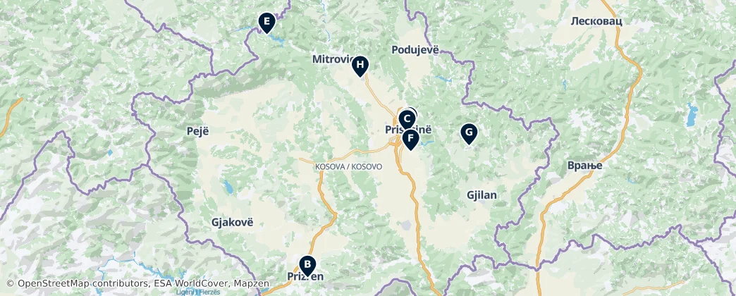 Map of Kosovo