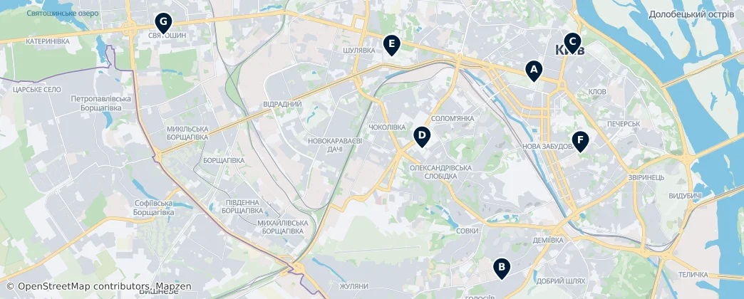 Map of Kiev