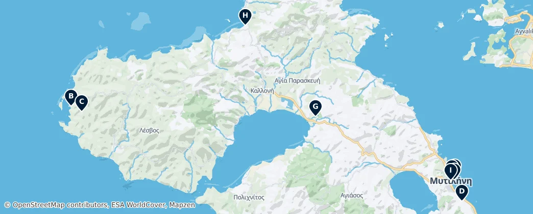 Map of Lesbos