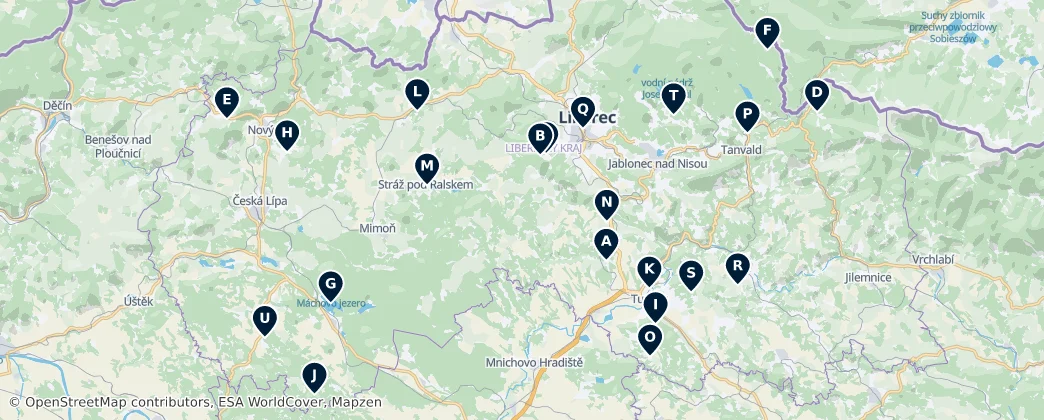Map of Liberec