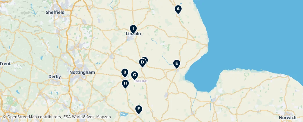 Map of Lincolnshire