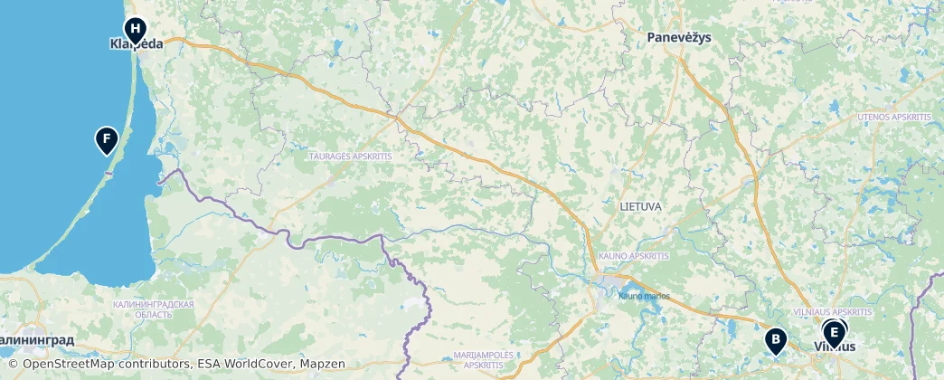 Map of Lituânia