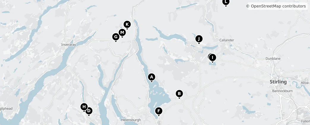 Map of Loch Lomond and The Trossachs National Park