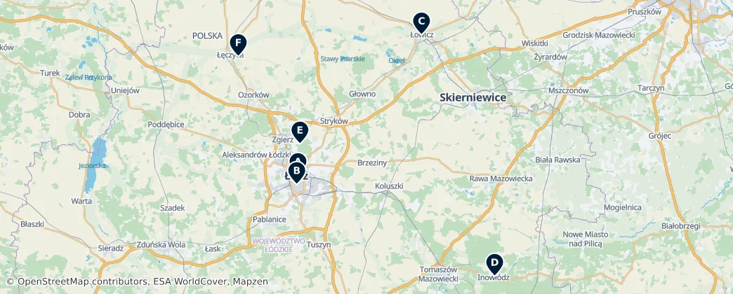 Map of Łódź